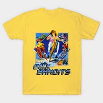 Men Black Print T-shirt Bmx Bandits No-Cut Transfer Paper Print Cotton Tshirt 2XL geltona
