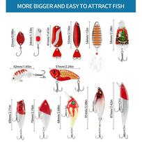2025 Fishing Calendar Advent 24-Day Christmas Fishing Bait Kit Countdown Calendar For Saltwater Freshwater River Father Men Gift S