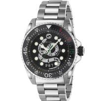 Gucci YA136218 Vyriškas laikrodis su juodu gyvatės ciferblatu 40mm sidabras
