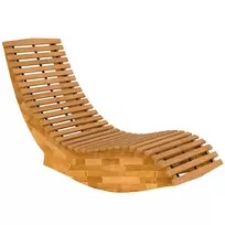Sulankstomas akacijos medienos gultas, ergonomiškas sodo gultas su S formos skersinių dizainu, 60 x 156 x 77 cm