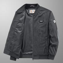 Naujas velvetinis švarkas, vyriškas pavasario ir rudens apranga, stovima apykakle, retro laisvalaikio universalūs drabužiai, vidutinio amžiaus vyriškų paltų tendencija M tamsiai pilka spalva