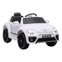 Vaikiškas elektrinis automobilis 12V su 2.4G nuotolinio valdymo pulteliu, muzika, garso signalas, LED žibintais, USB/MP3 jungtis, 3-5 km/h, 3-5 metų vaikams, baltas