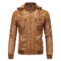 Rudens Žiemos Vyriška Vientisos Spalvos Šilta Striukė Kasdienis PU Gobtuvu Paltas Didelio Dydžio S-3XL XL geltona