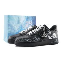 Nike Air Force 1 Heart Pounding Scream Abrasion Resistant Low top Skateboard Shoes Unisex Black White CW2288-001(Team626-) 36