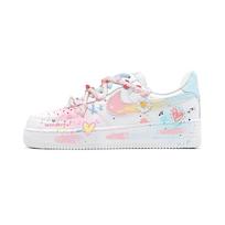Nike Air Force 1 Candy Party Cow Leather Abrasion Resistant Slip Resistant Low top Skateboard Shoes Unisex CW2288-111(Team1910-) 38