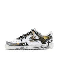 Nike Court Vision 1 Dark Shadow Dragon Synthetic Leather Abrasion Resistant Low top Skateboard Shoes Unisex DH2987-101(Team309-L) 44.5