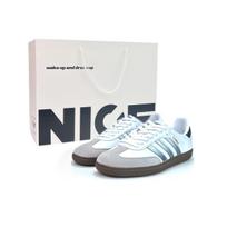 Adidas Originals SAMBA OG German Army Trainers Unisex Low Top Black/White/Silver B75806(Team801-S-BOX) 37⅓