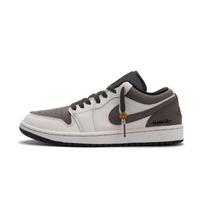 Jordan Air Jordan 1 Cocoa Eggnog Leather Abrasion Resistant Low top Vintage Basketball Shoes Men's Coffee Brown 553558-081(Team838-) 40