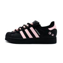 Adidas Originals Superstar 2 Abrasion Resistant Low top Skateboard Shoes Women's Black Pink JI0079( team927-) 35⅔