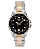 Tissot Seastar 1000 Gold Tone Stainless Steel Black Dial Quartz Diver's T120.210.22.051.01 300M Men's Watch juoda