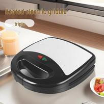 Three-in-One Electric Sandwich Maker with Dual-Sided Heating Plate UK Plug sidabras/juoda
