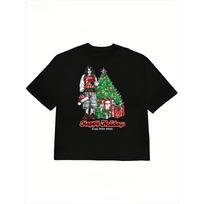 Billie Eilish Christmas Style European and American Retro Pure Cotton Short-sleeved T-shirt for Spring_Summer 2026 S juoda