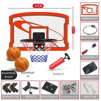 Wall-mounted Mini Basketball Hoop Set Basketball Net Hoop Brackets  Indoor Training raudona