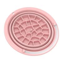 Foldable Face Ice Bath Bowl with Snorkel Built-in Ice Tray Silicone Portable Ice Basin Cold Face Dipping Bowl Beauty Tools rožinė