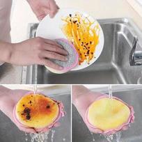 12-Piece Kitchen Cleaning Sponge Set, Scouring Pads & Dishcloths, Washable Multi-Purpose Cleaning Tools for Sink Stove mėlyna
