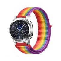 Compatible Velcro Nylon Sport Strap for Huawei/Samsung Smart Band and Samsung Active S2/S3 22mm vaivorykštės spalva