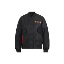 Adidas Neo CNY Logo Print Solid Color Sports Bomber Jacket Women Outerwear Black HM7484 L