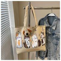 Spring new lazy wind large-capacity canvas bag female shoulder student literary and simple tote bag tide chaki