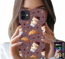Etui Do Iphone 12 Mini - Case Z Kawą Rogalikami I Ziarnami W Tle