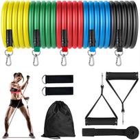 11-Piece TPE Resistance Bands Set with Pulley and Hooks for Home Fitness