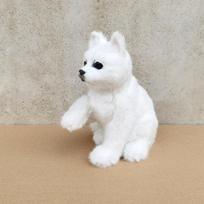 Husky and Akita Inu Shaking Paws Simulation Toy in Black and White