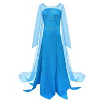 European & American Halloween Cosplay Costumes: Frozen Elsa Princess Dress for Women Large mėlynos suknelės spalva