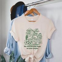 Funny Mushroom Summer T-Shirts Sleeve Hippie Vintage Fungi Lover T Shirt Cute Mycology Graphic Women Clothes S