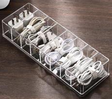 Dust Proof Storage Cable Box, Hub Organizer Box, Desktop Data Cable Storage Box, Mobile Phone Charging Cable, Power Cord Buckle