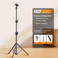 Microphone Boom Tripod Stand 1.7 2.1M Mic Tripod Bracket 66CM Crossbar Arms With Clip And Phone Holder For phone