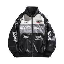 Men's 2024 Biker Racing PU Leather Jacket - Windproof, Autumn/Winter Outerwear XL juoda