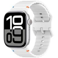 Silicone Strap for Apple watch 10 Band 46mm 42mm 49mm 45mm 44mm 40 41mm correa bracelet belt iWatch series 10 9 8 6 7 5 SE Ultra 38 40 41mm S10-42mm balta