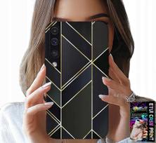 Etui Do Samsung Galaxy A70 - Złote Ramki, Eleganckie Wzory + Szkło