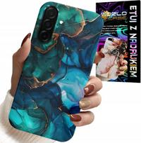 Etui Do Samsung Galaxy A36 5G - Niebiesko Zielony Marmurek Plecki Wzory
