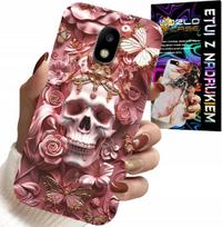 Etui Do Samsung Galaxy J5 2017 - Kobiece, Modne Wzory, Czaszka W Róże