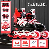 Adjustable Flash Inline Roller Skates for Kids – Complete Set Medium (Adjustable 33-37)
