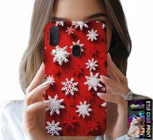 Etui Do Samsung Galaxy A20E - Płatki Śniegu, Śnieg, Gwiazdki, Święta