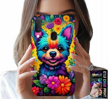 Etui Do Samsung Galaxy A20E - Kwiaciste Wzory Piesek Pies Jork Plecki