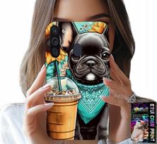 Etui Do Samsung Galaxy A21 - Buldog Coffi Love, Słoneczniki, Psi Case