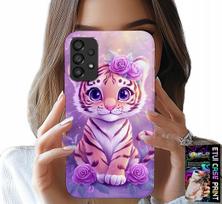 Samsung A52 / A52S Tok - Aranyos Tigris Rózsaszín Háttérrel + Üveg