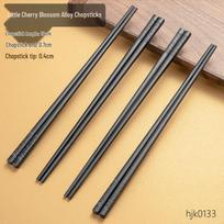 High-Temperature Resistant Japanese PPS Alloy Chopsticks, Food-Grade Black, Pointed Tip, 10 Pairs for Sushi & Catering.
