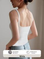 Women's Summer Black Breathable All-in-One Vest Bra with Chest Pads and Suspenders L - 110-120 lbs