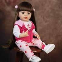 Fashion Reborn Baby Dolls 55cm Girl Cute Full Silicone Vinyl kids Playmates Newborn Babies Doll toy Birthday Christmas Gifts 22 inch about 55 cm