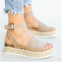 Moteriškos basutės Platforminiai batai Moterims Basutės su kulnu Vasariniai batai Šlepetės Chaussures Femme Platforminės basutės 35 chaki