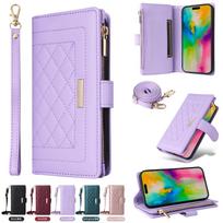 Wrist Strap Zipper Wallet with Card Holder Phone Case for IPhone 16 15 Plus 14 13 12 11 7 8 Pro Max XS X Crossbody Leather Cover For iPhone 13