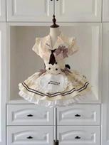 Harajuku Saldus Lolita Moteriškas 3 dalių Rinkinys Baltas Nėrinių Dizainas Korsetas Viršus Pūstas Sijonas Retro Elegantiškas Moteriškas Naujas Chic Apranga Vasara S geltona