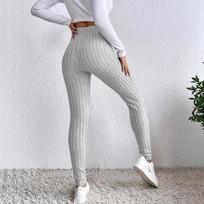 Autumn and Winter Slim Tight Sweatpants Simple Casual Thickened High-waist Leggings Fashion XL pilka spalva