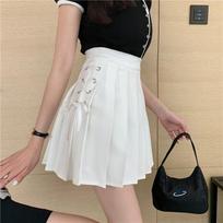 KOSY Kawaii Sexy Pleated Skirt Women Summer A-line Mini Skirt Korean Style School Uniforms XS balta