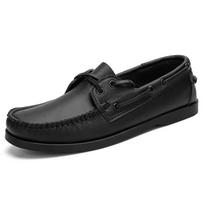Fashion Men's Casual Shoes Designer Business Shoes Breathable Formal Shoes Classic Lace-up Leather Dress Loafers Driving 39 juoda
