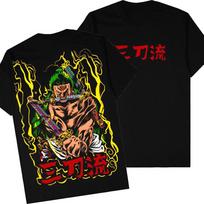 ONE PIECE Zoro Men Women Harajuku Retro Anime Summer T-shirt Short Sleeve Oversized Casual Loose Fitness Comfortable Y2k Top S