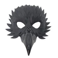 Kaukė Maskarado Kaukė Pelėdos Kaukė Paukščio Kaukė Snapas Plunksna Pusės Veido Kaukė Helovino Cosplay Kostiumas Kostiumo Kaukė Mardi Gras juoda
